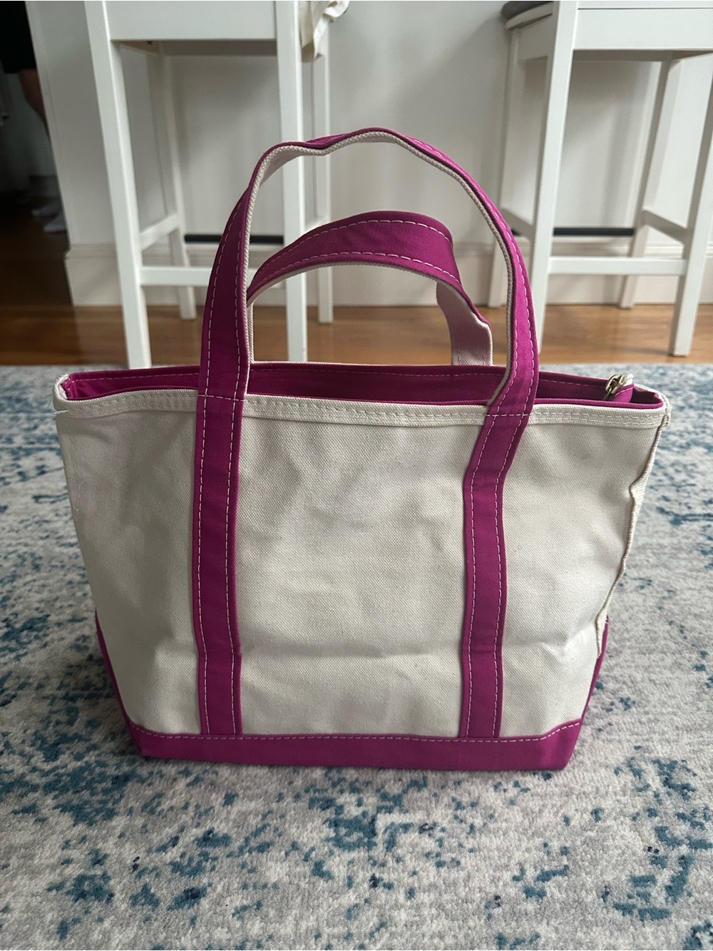 L.L. Bean Vintage Boat And Tote Canvas Bag 90's With Zipper